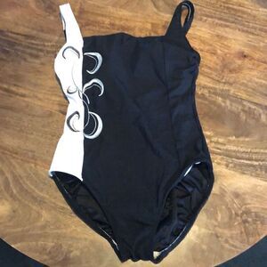 Longitude Colorblock Swirl one piece swimsuit NWOT